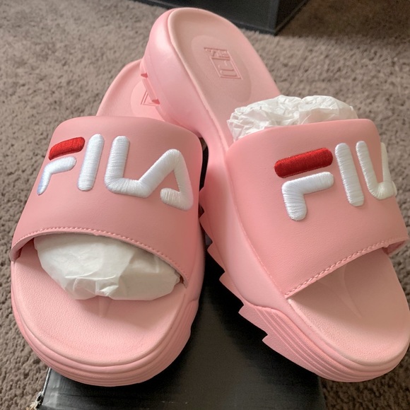 Fila Shoes - Fila Disruptor Slides Pink New